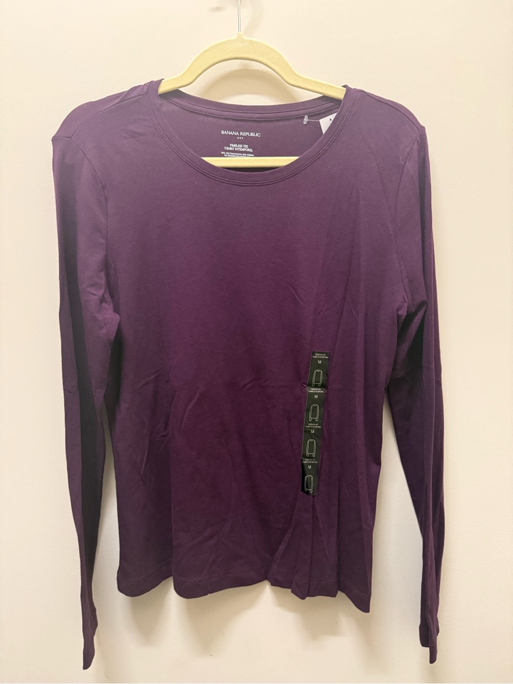 NWT Banana Republic Women's Long-Sleeve Crewneck Top - Purple, medium